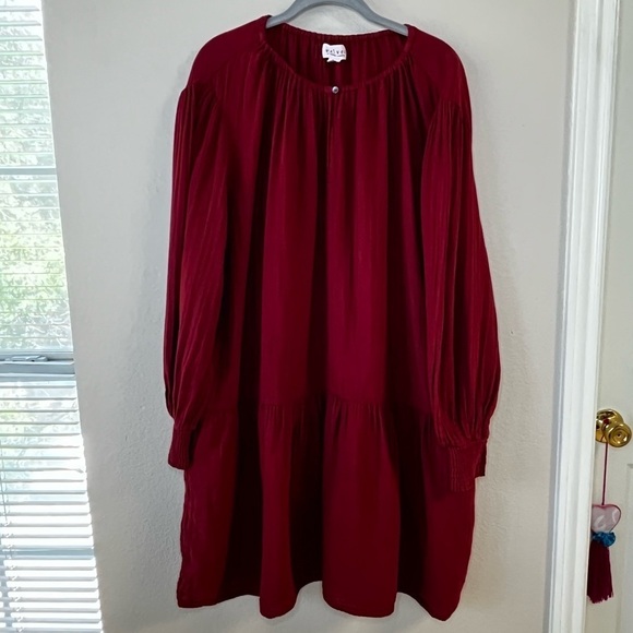 VELVET By Graham & Spencer, Viviana Cotton Gauze Dress, Long Sleeve, Size XL - Picture 2 of 11